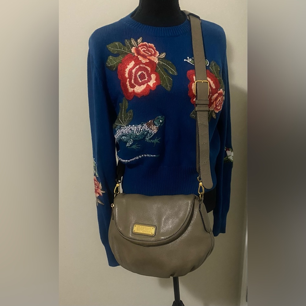 Marc by Marc Jacobs bag. Color Taupe with designer stamped plaque gold hardware